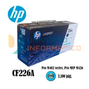 TONER HP CF226A (26A) L.J.P M402 NEGRO 3.1K PAG