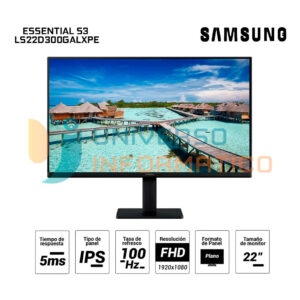 Monitor plano SAMSUNG Essential Monitor S3, 22" FHD IPS, 100Hz, HDMI, VGA