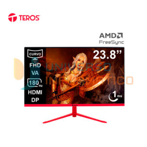 Monitor curvo gaming TEROS TE-2473G 23.8" FHD VA 180Hz 1ms HDMI DP AUDIO OUT USB negro